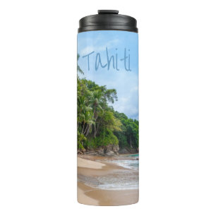 Bouteilles Isothermes Tahiti Sand Beach Ciel bleu Palmiers