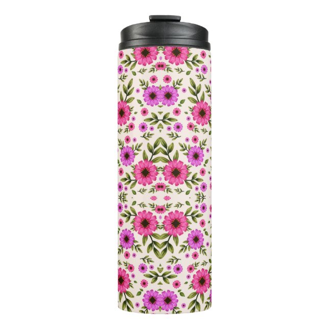 Bouteilles Isothermes Tall tumbler with floral pattern (Devant)