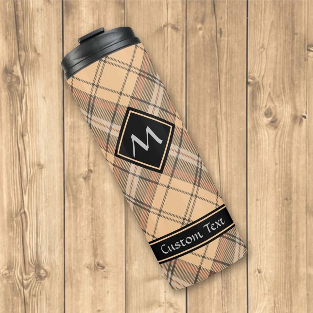 Bouteilles Isothermes Tartan beige et Brown (Créateur téléchargé)