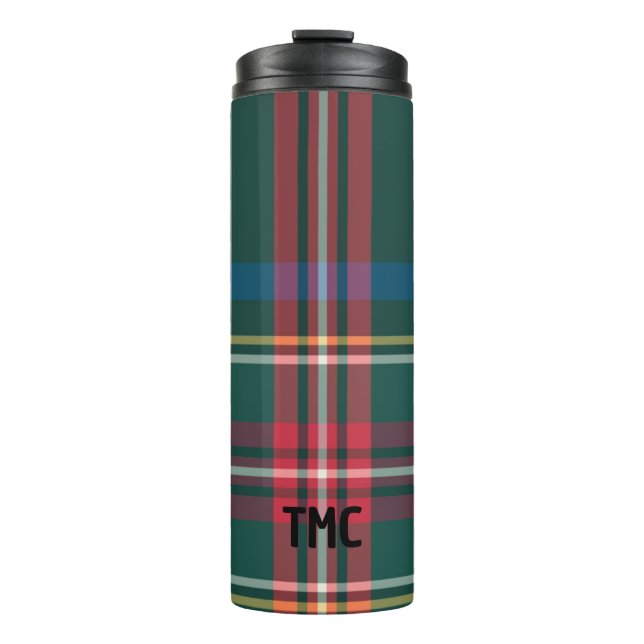 Bouteilles Isothermes Tartan classique de vacances Plaid INITIALS Festiv (Devant)