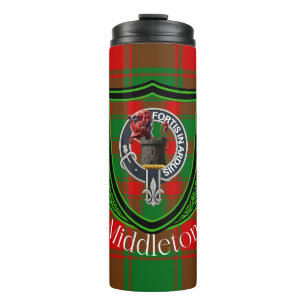 Bouteilles Isothermes Tartan et blason du clan écossais Middleton