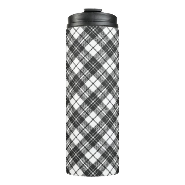 Bouteilles Isothermes Tartan motif vacances Noël noir blanc (Devant)