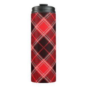 Bouteilles Isothermes Tartan Noir Rouge
