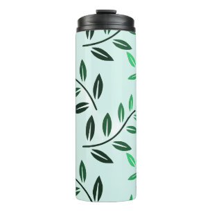 Bouteilles Isothermes Tasse de voyage à motif de feuille verte   Botaniq