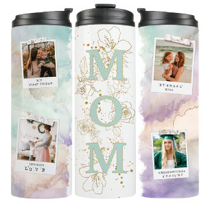 Bouteilles Isothermes Tasse de voyage maman photo café vert menthe