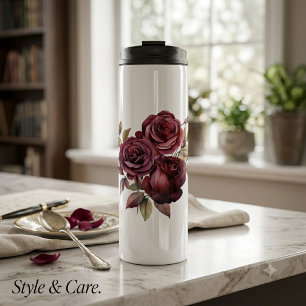 Bouteilles Isothermes Tasse de voyage thermique à signature de rose flor