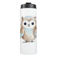 Tasse de voyage thermique Chouette aquarelle migno