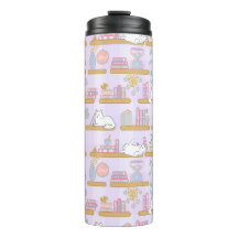 Tasse thermique Chats à la bibliothèque Rose Fémin