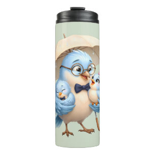 Bouteilles Isothermes Tasse Thermique de Voyage Famille Oiseau Papa