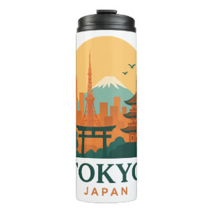 Bouteilles Isothermes Tasse Thermique de Voyage Minimaliste Tokyo Japon