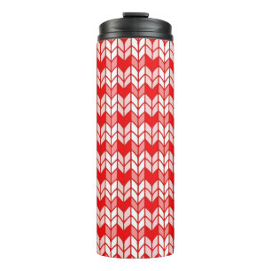 Bouteilles Isothermes Tasse thermique en tricot à carreaux rouges