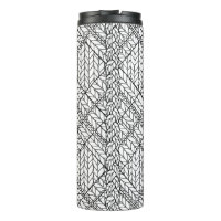 Tasse thermique en tricot argyles blancs
