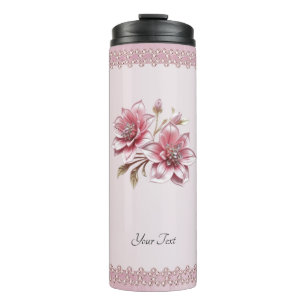 Bouteilles Isothermes Tasse Thermique Fleurs Roses Modernes