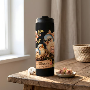 Bouteilles Isothermes Tasse thermique noire "Le nid douillet de Maman"