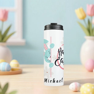 Bouteilles Isothermes Tasse Thermique Personnalisée Lapin Bleu de Pâques
