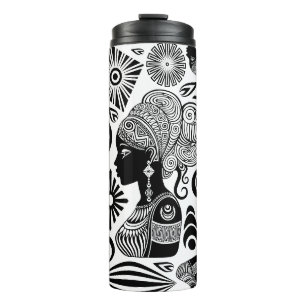 Bouteilles Isothermes Tatouage Tribal Portrait de Fille Africaine
