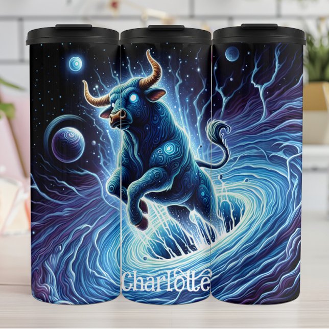 Bouteilles Isothermes Taureau cosmique : puissance vortex rugissante (Créateur téléchargé)