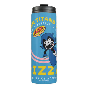 Bouteilles Isothermes Teen Titans Go ! Corbeau "Pizza de la Justice Véri