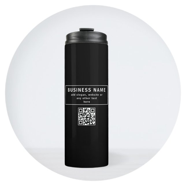 Bouteilles Isothermes Télécharger le code QR ou le logo | Noir moderne (Créateur téléchargé)