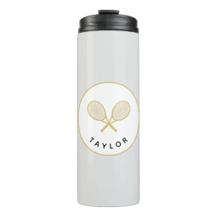 Bouteilles Isothermes Tennis Chic Player Cadeau Black et Gold Custom