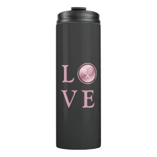 Bouteilles Isothermes Tennis Love Rose Rose Or Typographie Raquettes mig