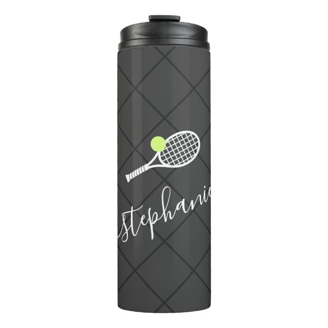 Bouteilles Isothermes Tennis Nom de script personnalisé Monogramme (Devant)