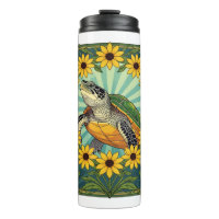 Terrapin Et Fleurs De Susan Aux Yeux Noirs Art Nou