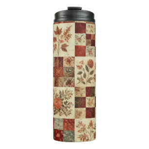Bouteilles Isothermes Terre cuite Patchwork Quilt Rustique Boho Floral