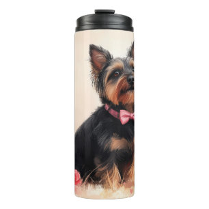 Bouteilles Isothermes Terrier Australien avec des Roses - Saint-Valentin