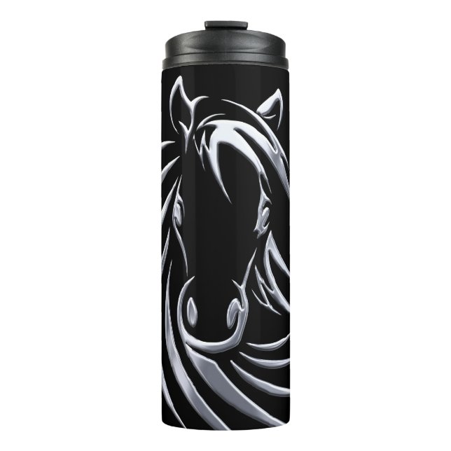 Bouteilles Isothermes Tête de cheval en argent (Devant)