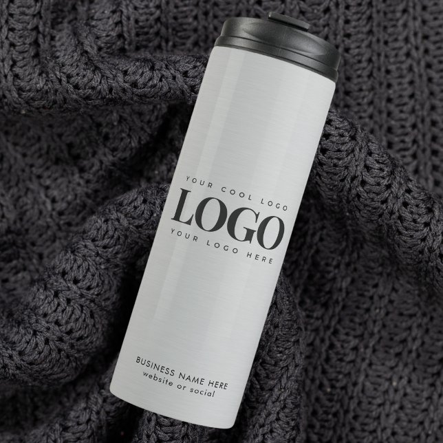 Bouteilles Isothermes Texte du logo de l'entreprise personnalisé gris mé (Créateur téléchargé)