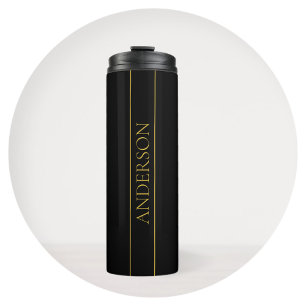 Bouteilles Isothermes Texte et lignes Gold personnalisables