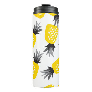 Bouteilles Isothermes Texture ananas, Motif d'été Vintage.