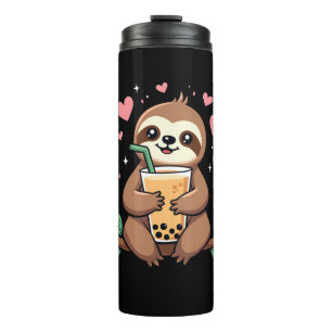 Bouteilles Isothermes Thé au lait bulles Boba Paresseux Mignon Kawaii Fe