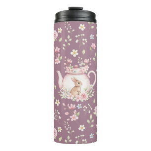 Bouteilles Isothermes Théière Lapin Fantaisiste Floral Printemps 