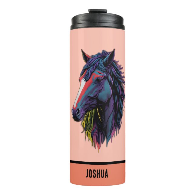 Bouteilles Isothermes Thème du Cheval de Tan pour les amateurs d'équitat (Devant)