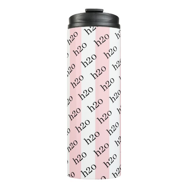 Bouteilles Isothermes Thermal Tumbler Baby Pink & White Stripe H2o (Devant)