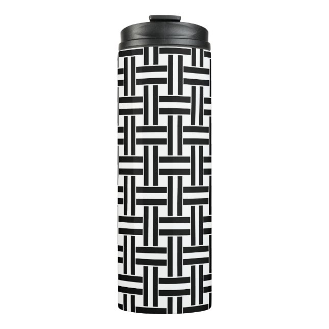 Bouteilles Isothermes Thermal Tumbler Black & White Square Stripe (Devant)