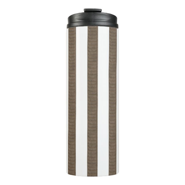Bouteilles Isothermes Thermal Tumbler Brown & White Stripe (Devant)