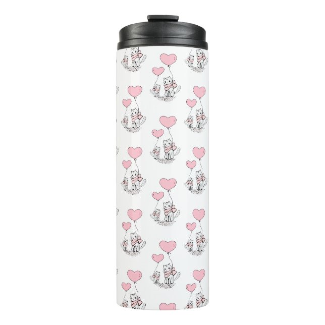 Bouteilles Isothermes Thermal Tumbler Cat Kitten Pink Hearts (Devant)