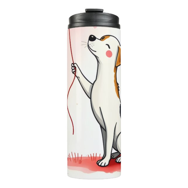 Bouteilles Isothermes Thermal Tumbler Dog Puppy Red Hearts (Devant)
