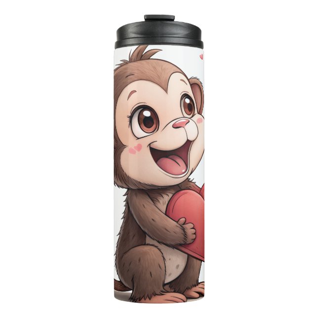 Bouteilles Isothermes Thermal Tumbler Monkey Red Hearts (Devant)