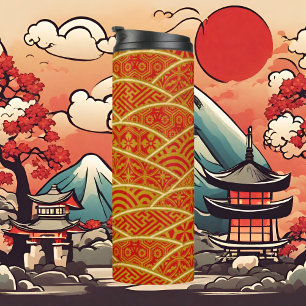 Bouteilles Isothermes Thermo-tumbler japonais traditionnel motif