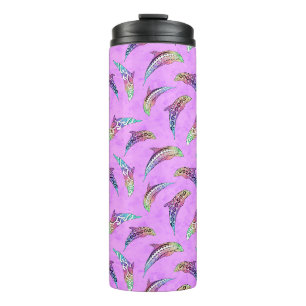 Bouteilles Isothermes Tie Dye Animaux marins roses Dolphins Marlins
