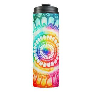 Bouteilles Isothermes Tie Dye Arc-en-ciel Couleurs Rétro Hippie Super