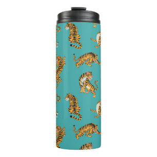 Bouteilles Isothermes Tiger sur Motif Turquoise