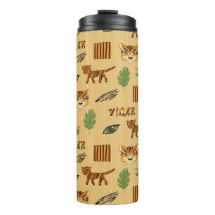 Bouteilles Isothermes Tigre de dessin animé : Motif des enfants gai.