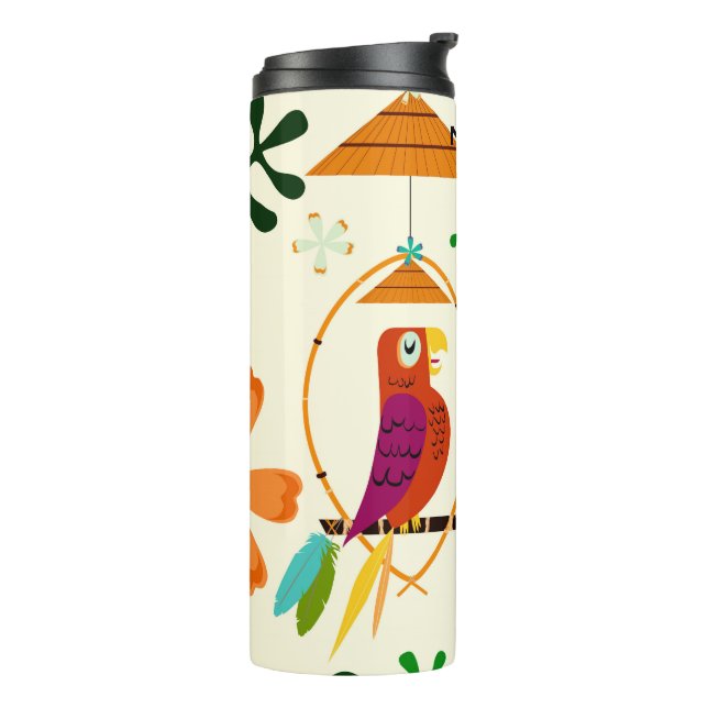 Bouteilles Isothermes Tiki Birds Moderne Vintage Rétro Whimsical (Tourné sur la gauche)