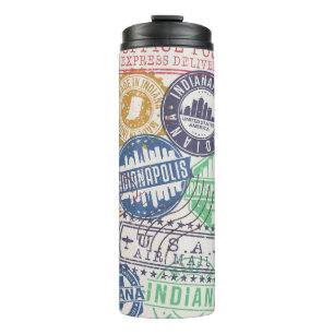Bouteilles Isothermes Timbres d'Indianapolis : Sceau de voyage.