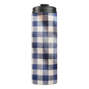 Bouteilles Isothermes tissu bleu en vichy tissu tissu, chemise texture